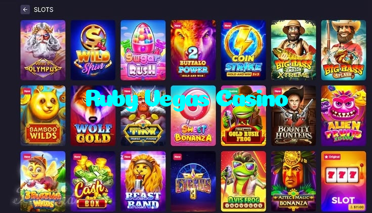 Ruby Vegas Casino casino presented on mobile device in Pakistan with slots and live games